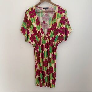 t bags Los Angeles Deep V Neck Dress Medium Geometric Print